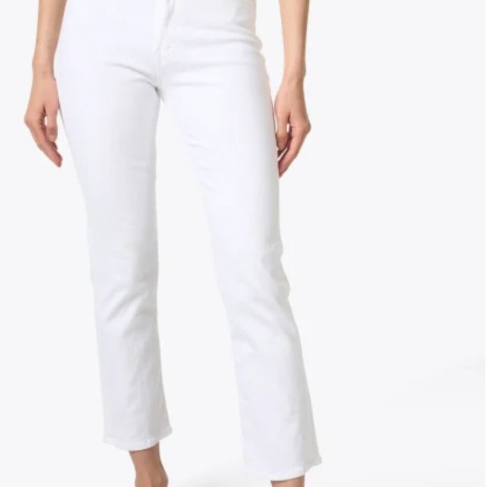 MOTHER Rider Ankle Clean Hem in Fairest of Them All -White Size 30